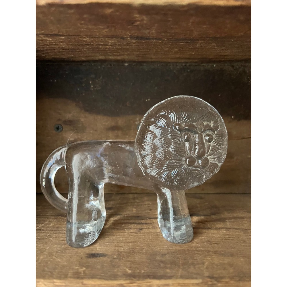 Vintage Kosta Boda Glass Lion